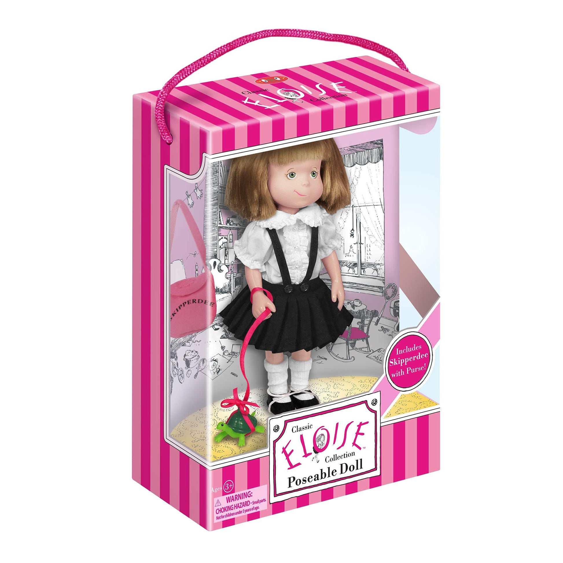 YOTTOY Eloise Collection | Eloise Poseable Doll with Skipperdee Turtle & Purse in Take-Along Box