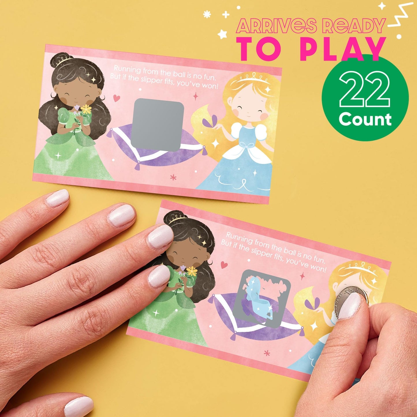 Big Dot of Happiness Princess Party Game Scratch Off Cards, Fun Party Activity, Princess Birthday Game - 22 Count