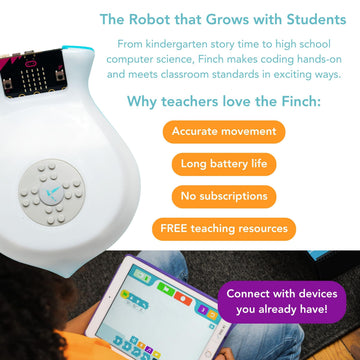 BirdBrain Finch Robot 2.0 with Microbit - STEM Coding Robot Toy for Kids & Adults - Learn Python & 8 Coding Languages - Programmable Robotics Kit