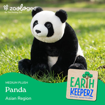The Petting Zoo Panda Stuffed Animal Plushie, Gifts for Kids, Earth Keeperz Wildlife Animals, Zoologee Black Panda Plush Toy, 12 inches
