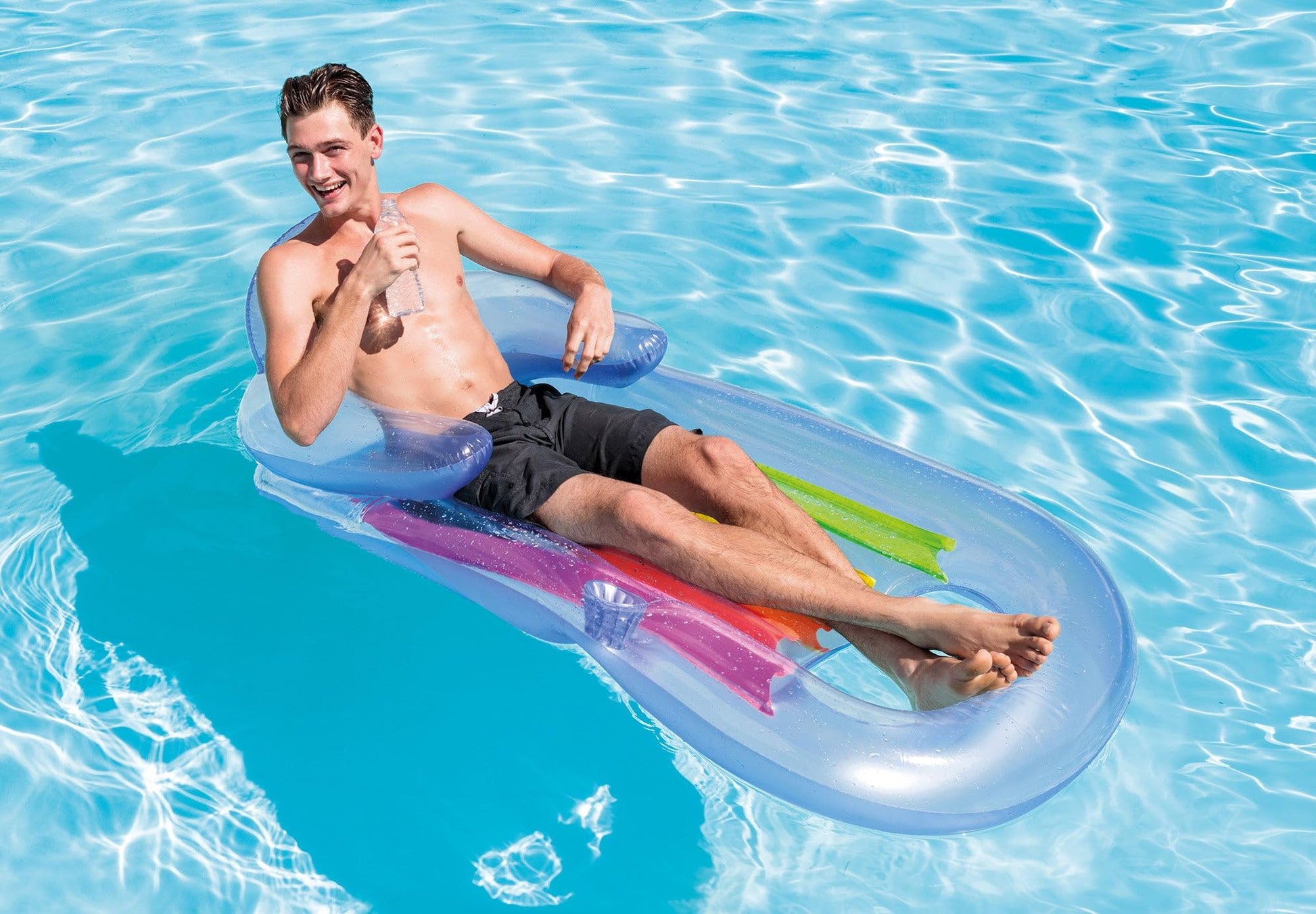 Intex King Kool 58802EP Inflatable Lounging Swimming Pool Float, Multi-Colored