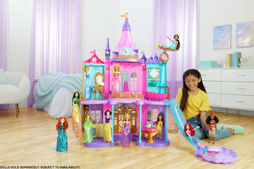 Mattel Disney Princess Toys, Ultimate Castle 4 Ft Tall with Lights & Sounds, 3 Levels, 10 Play Areas and 25+ Furniture & Pieces, Inspired by Disney