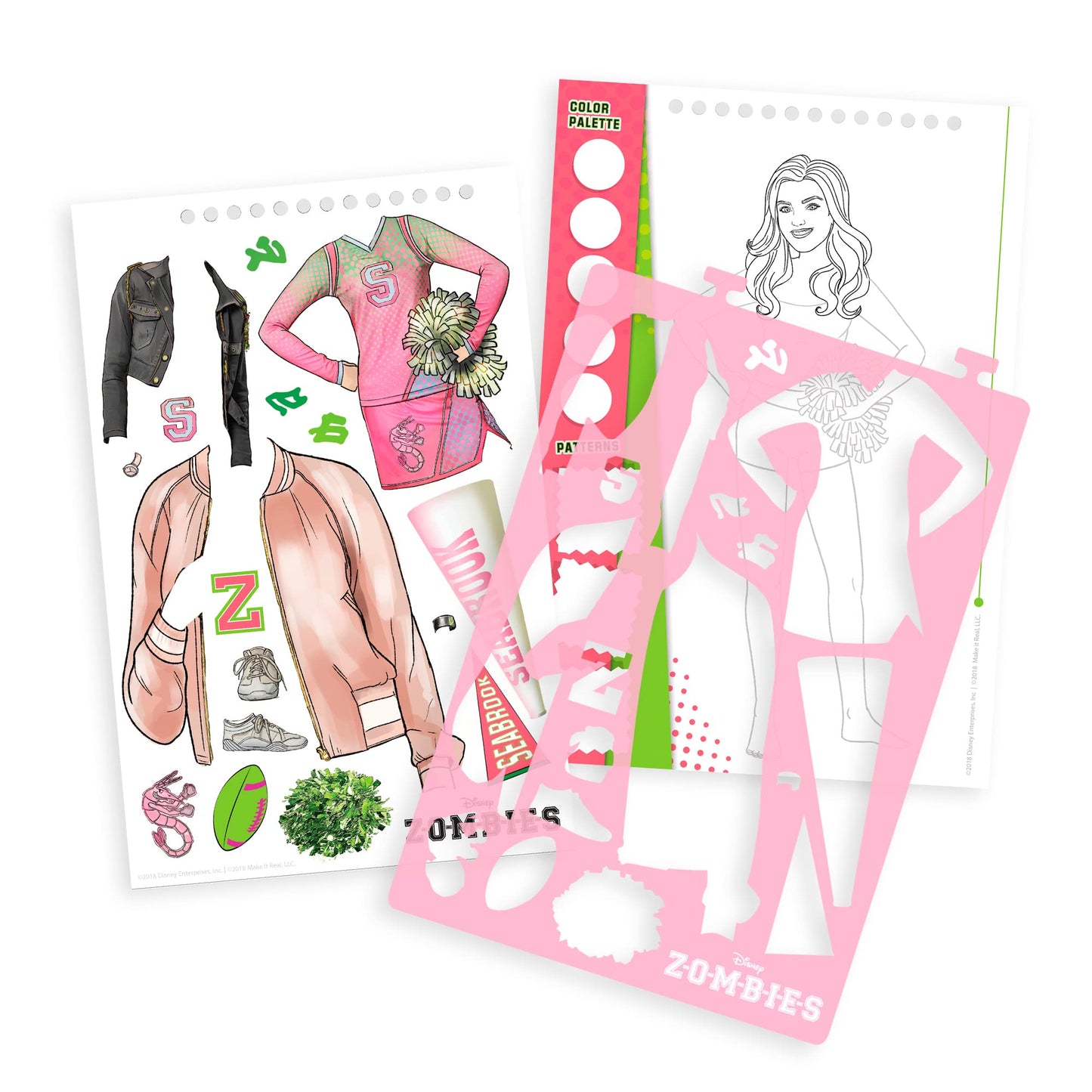 Make It Real Disney Zombies Fashion Design Sketchbook for Girls - Create Outfits for Addison & Bree with Stickers, Stencils, Design Guide - Creative