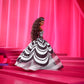 Barbie Signature Doll, 65th Anniversary Collectible with Brown Braided Hair, Black & White Gown, Sapphire Gem Earrings & Sunglasses