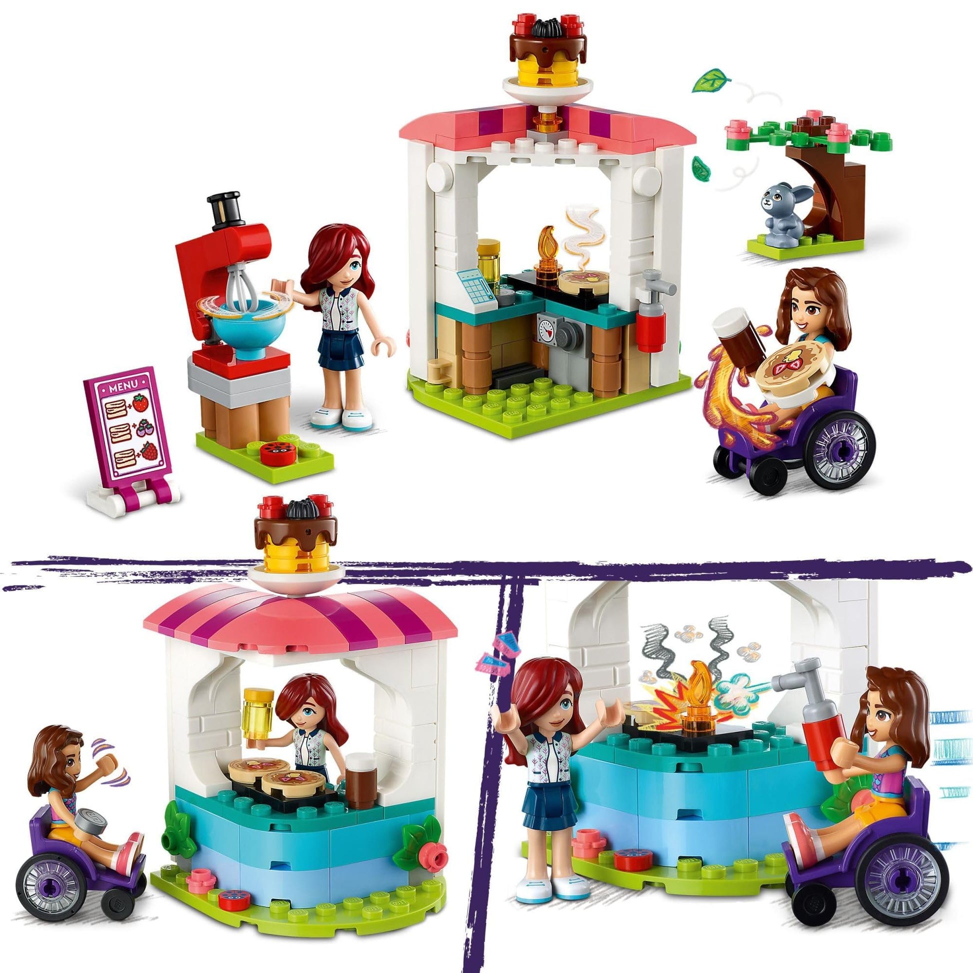 LEGO Friends Pancake Shop 41753 Building Toy Set, Pretend Creative Fun for Boys and Girls Ages 6+, with 2 Mini-Dolls and Accessories, Inspire