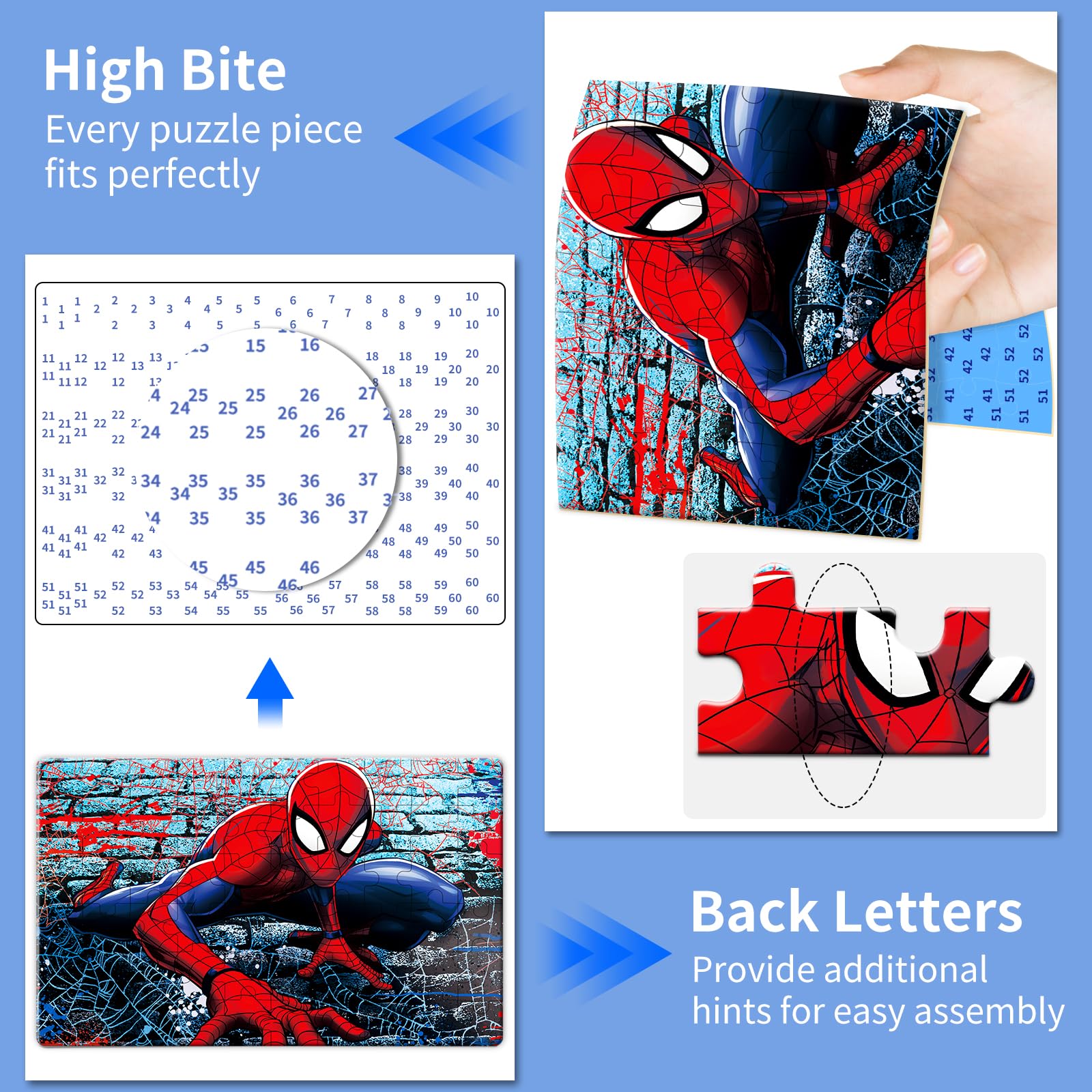 Kids Puzzles Ages 3-8, 60 Pieces Jigsaw Puzzles in Metal Box, Educational Learning Toys for Boys and Girls, Premium Puzzle Games, Kids Puzzle Gift