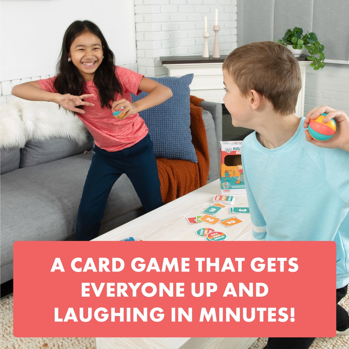 Exploding Kittens Roly Poly Goalie 2-6 Players- Ages 4+-10 Minutes to Play-Card Game for Kids-Active Play Game- Perfect Family Card Game for Game