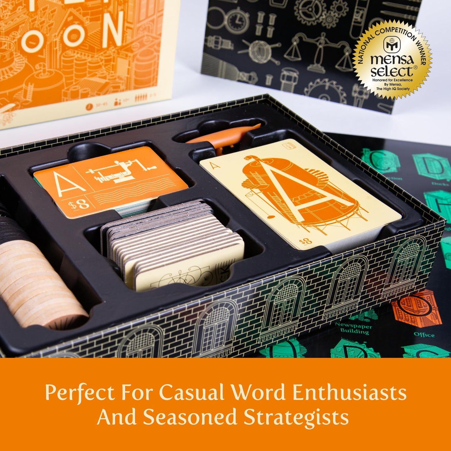 Letter Tycoon: Mensa Select Word-Building Strategy Game for Families and Friends, Ages 10+, 2-5 Players