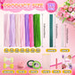 Pipe Cleaners Craft Flowers Kit 791 Pcs, 400 Pcs 7 Colors 8mm Fuzzy Pipe Cleaners Bulk (Tulips/ Lilies), 360 Pcs Stamen, Chenille Stems for DIY Flower