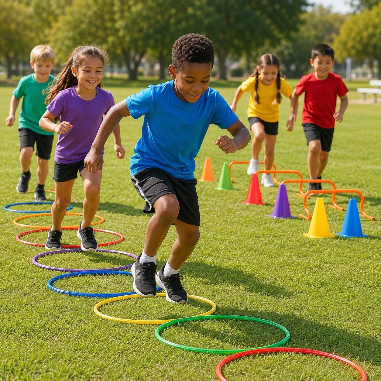 Fun Express Obstacle Course Agility Rings, 20 Inch, Set of 6