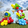 162Pcs Toy Inspired Story Balloon Garland Arch Kit Red Blue Yellow Green Balloon Cow Boy Star Rocket Exploding Star Balloons for Kids Toy Inspired