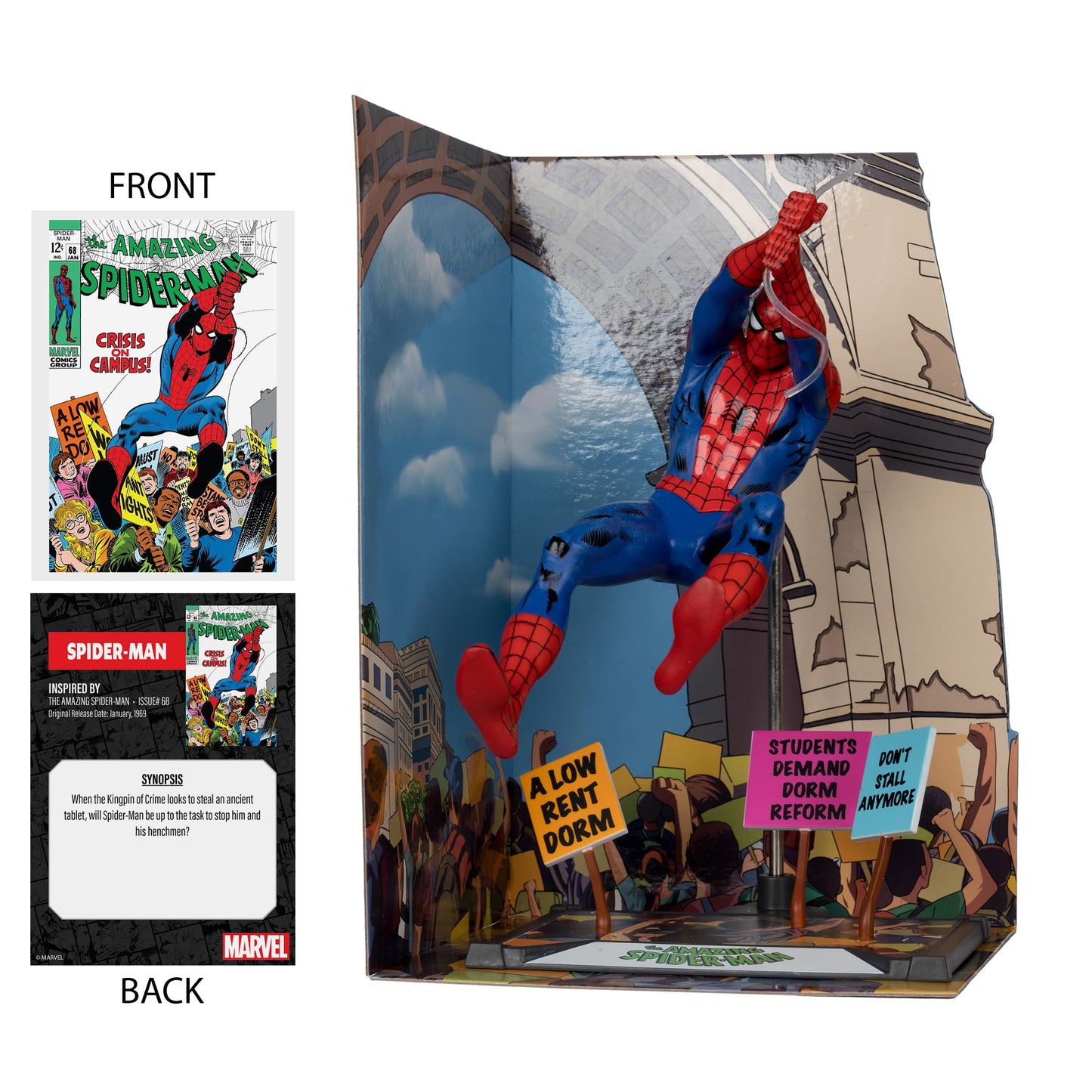 Marvel Collectible 7 Inch Statue Figure 1/10 Scale Posed Scene - Amazing Spider-Man #68 Gold Label