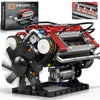 Tuajixz V8 Engine Building Blocks Sets, V8 Engine Model Kit That Runs - Motorized with Moving Pistons, Crankshaft & Rotating Fan, Realistic Engine
