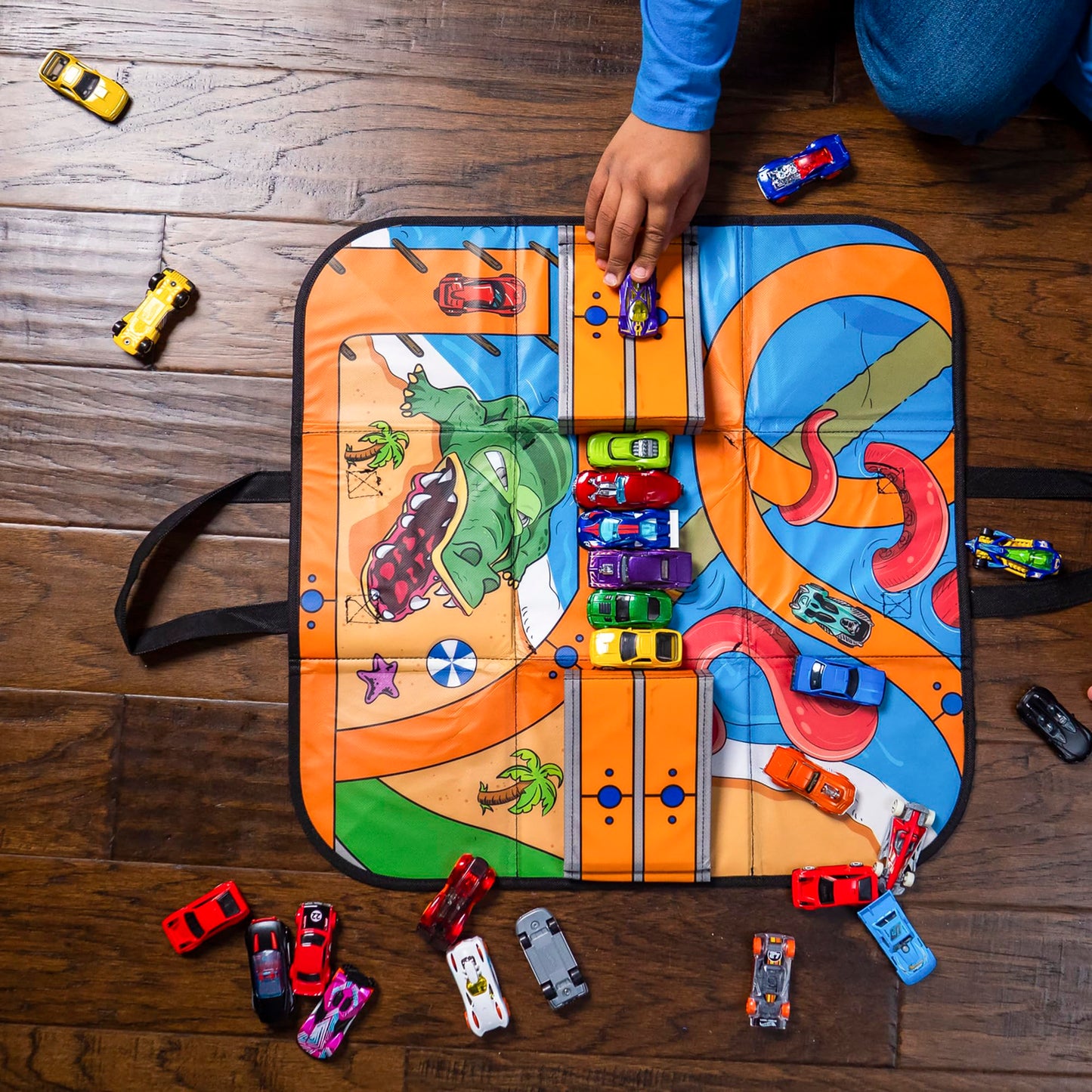 Hot Wheels ZipBin - Car Storage Box & Playmat with Ramp, Kids 3+