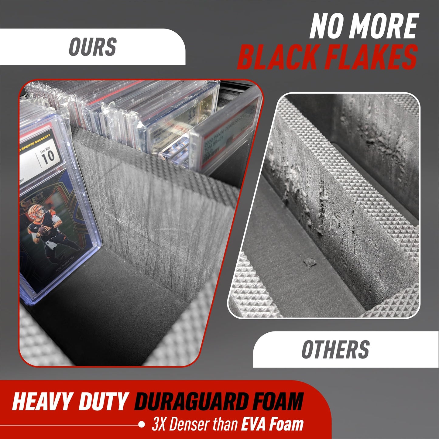 Hobby Defense Graded Card Case, 3 Row Graded Card Storage Box, Trading Card Case, PSA Card Cases for Sports Cards Case, PSA Slab Case For Graded Cards