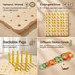 Wooden Geoboard with Stackable Pegs - 2 in 1 Montessori Peg Board Toy with 68Pcs Wood Pegs for 3 4 5 6 Year Old Kids - Fine Motor STEM Building Set