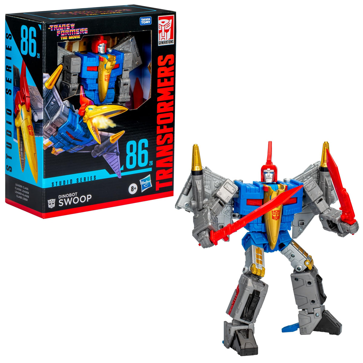 Transformers Toys Studio Series Leader The The Movie 86-26 Dinobot Swoop, 8.5-inch Converting Action Figure, 8+