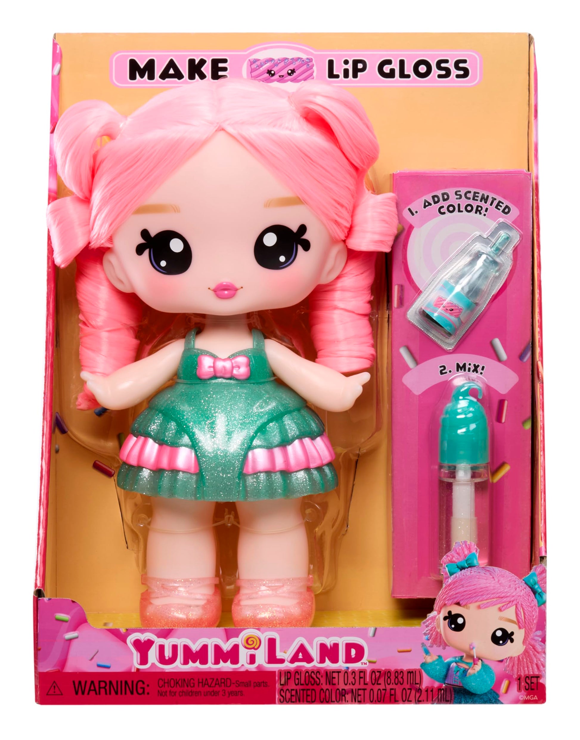 Yummiland Large Doll- Susie Sour Straw with Scented Lip Gloss, Ages 4+