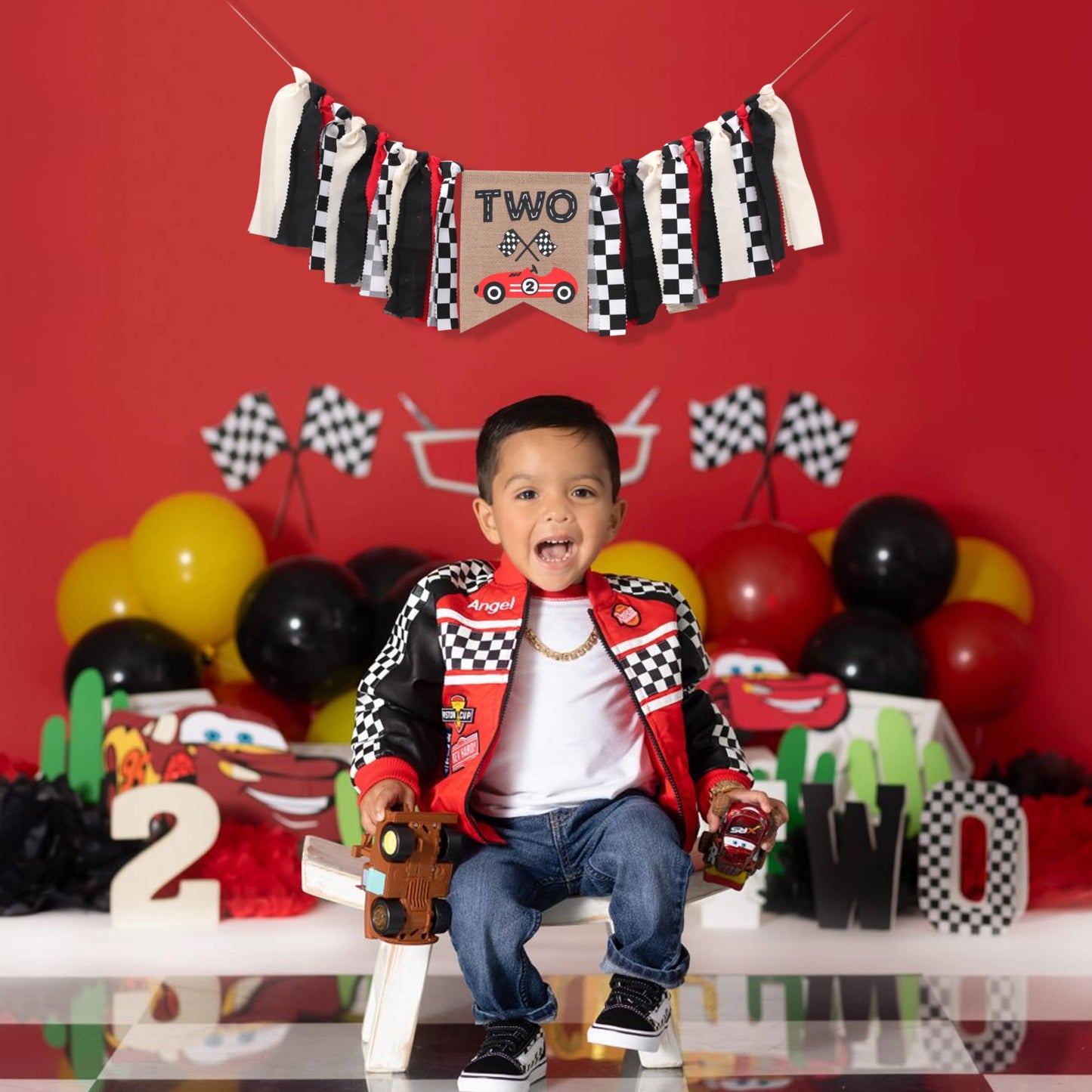 Two Fast High Chair Banner - Racing Two Birthday Party Decorations,Racing Two Birthday Highchair,Two Fast Birthday Decorations,Fast Race Car 2nd
