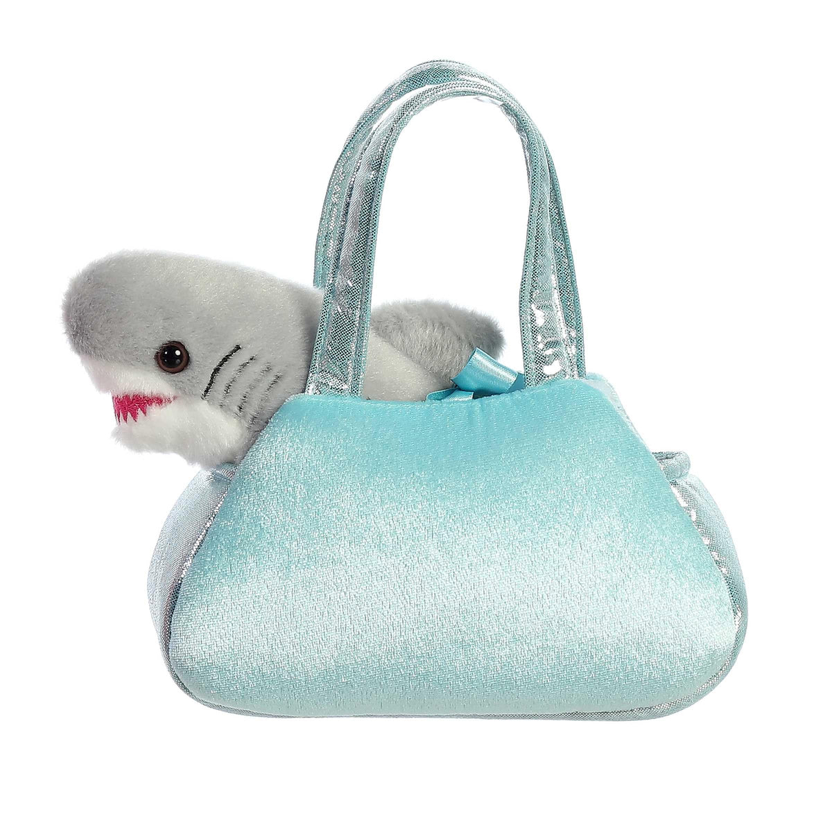 Aurora® Fashionable Fancy Pals™ Peek-A-Boo™ Shark Stuffed Animal - Plush with Stylish Purse for Dress Up Fun - Perfect for Kids 3+ Years, Costumes