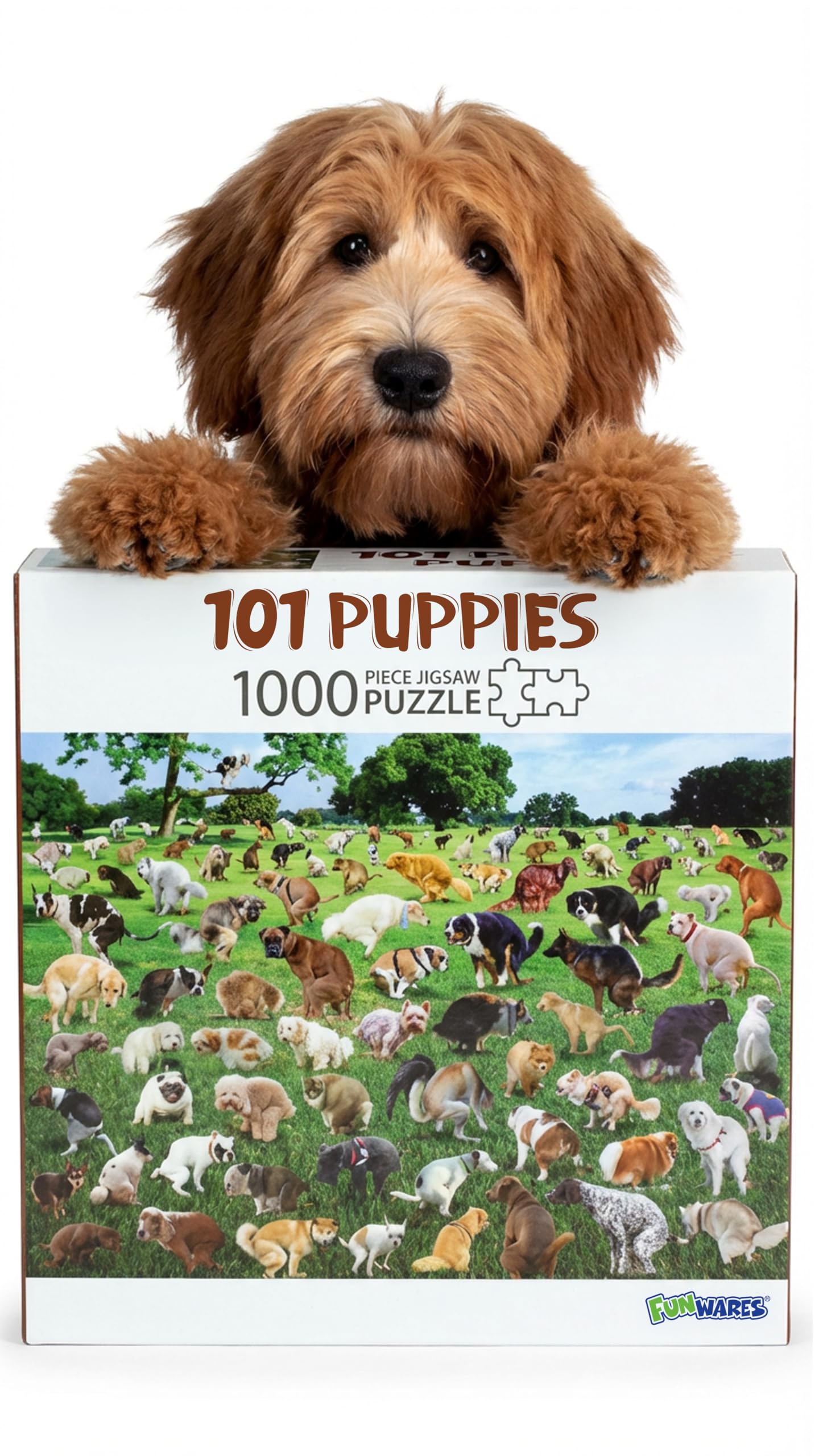 Funwares 101 Pooping Puppies Puzzle, 1000 Piece Jigsaw, Dog Lover Gag Gift