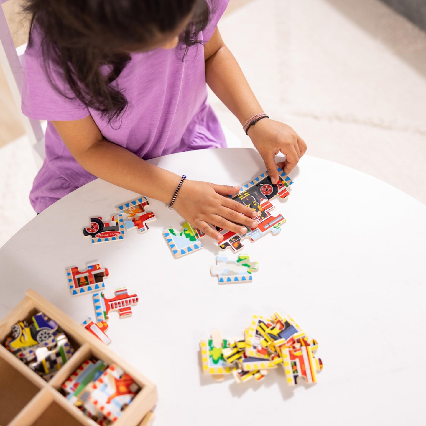 Melissa & Doug Wooden Jigsaw Puzzles in a Box 2-Pack for Preschool Boys and Girls - Pets, Vehicles