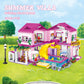 CSNRHG Pink Summer Pool Villa Building Block Set Friends Construction Educational Toy 1018 Pieces Gifts for Girls Teens Kids Adults Ages 6+