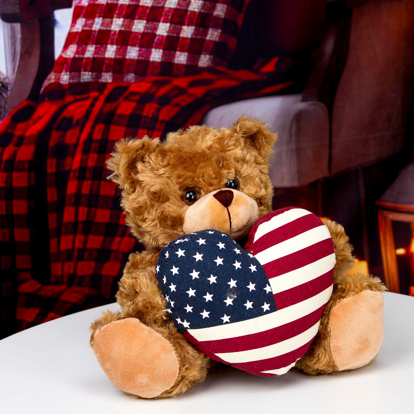 Plushland American Pillow Bear 11 Inches Adorable Beige Pillow Plush Stuffed Animal Toy for Kids Children
