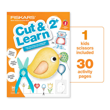 Fiskars Toddler Activity Book with Safety Scissors, For Kids Ages 2, 3, 4+