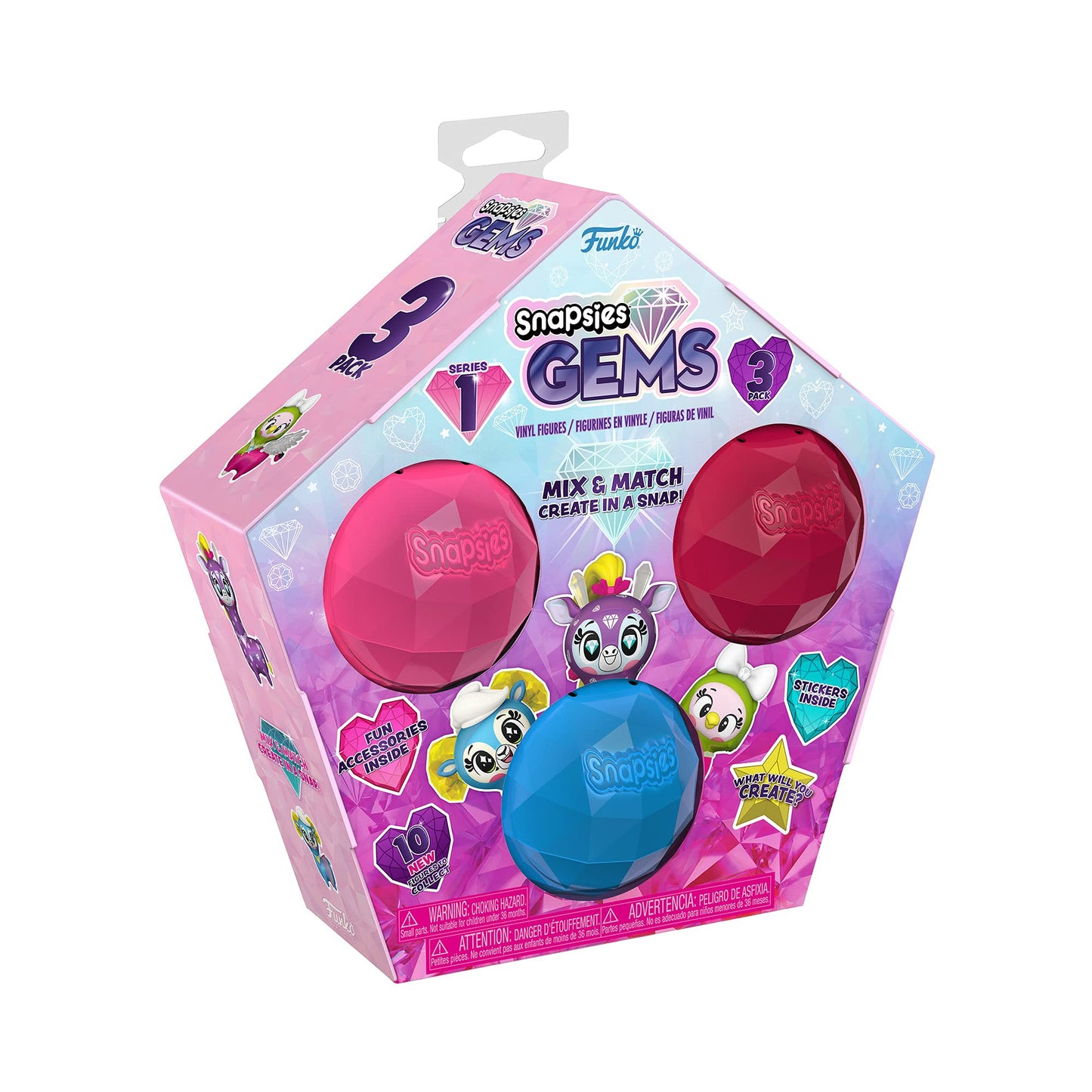 Funko POP Snapsies: Wave 3 Gems - 3 Pack, Multicolor, (58307)