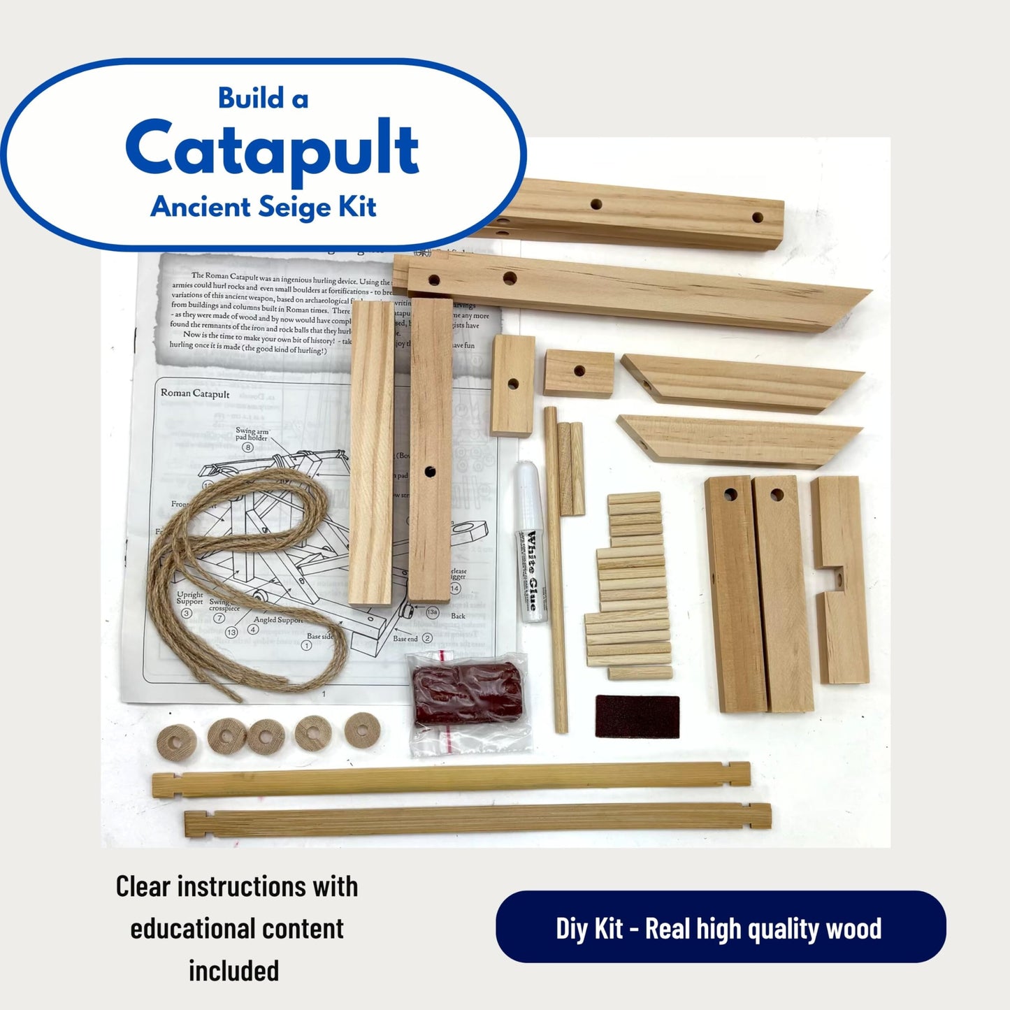 Pathfinders Stem Kits Roman Catapult STEM Educational Wooden Kit