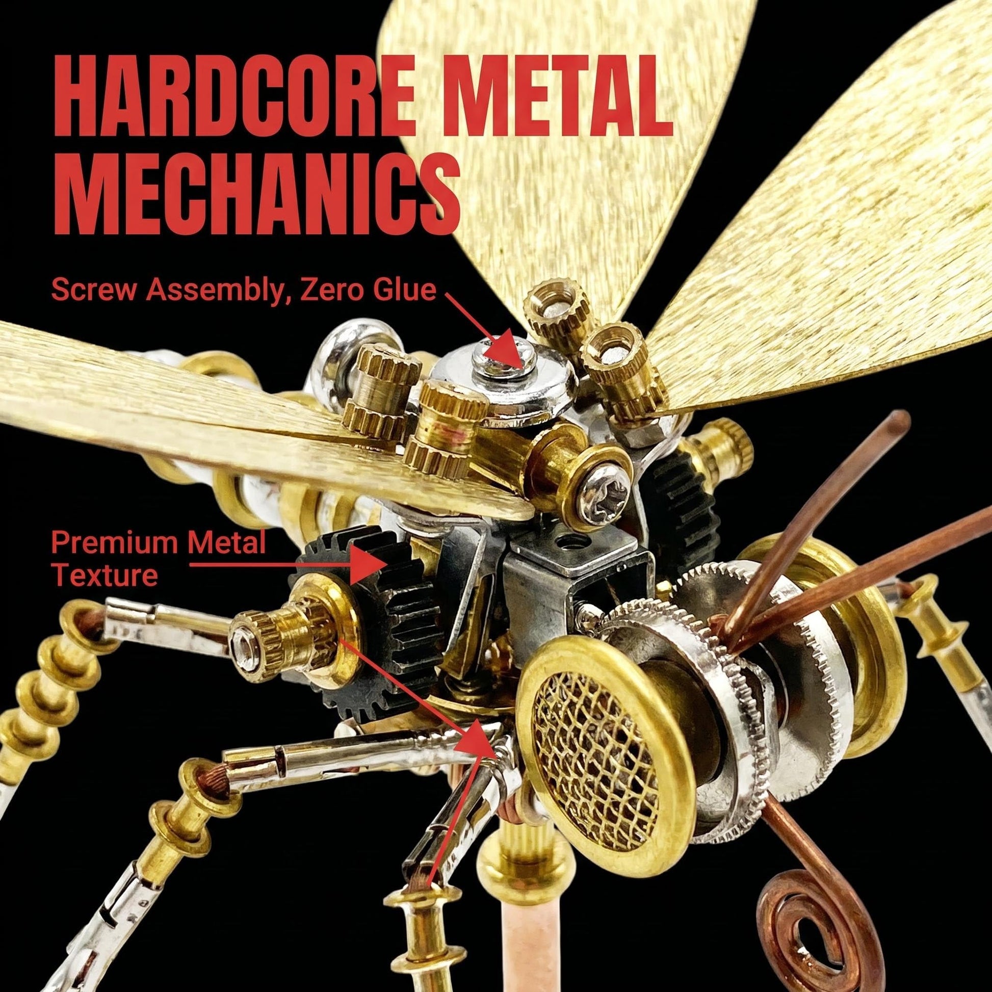 Steampunk Mechanical Insect Butterfly 3D Metal Puzzle Model Kits for Adults 150+ Parts Stunning Desk Decor Christmas & Birthday Gift for Men Adults