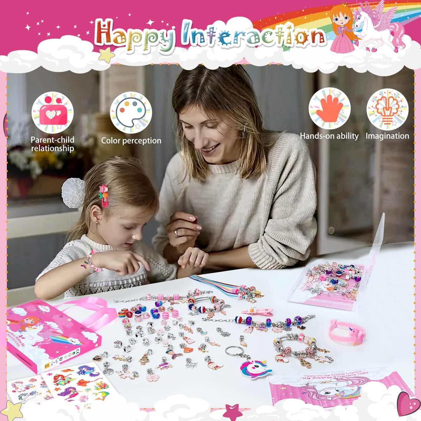SUZUTOY Bracelet Making Kit for Girls, Unicorns Gifts for Girls, Arts and Crafts for Kids Ages 4 5 6 7 8 9 10 11, Gifts Toys for 4-12 Year Old Girl