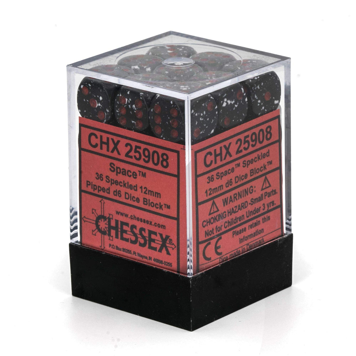 Chessex 12mm Speckled Silver Volcano Polyhedral Dice Set - Compatible with Dungeons & Dragons, Pathfinder & Other Tabletop RPGs - Includes 36 D6 Dice