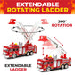 Toysery Fire Truck Toy with Flashing Lights & Siren Sounds for Kids, Extendable Rotating Ladder, Bump and Go Action, Role Play Toy for Boys & Girls