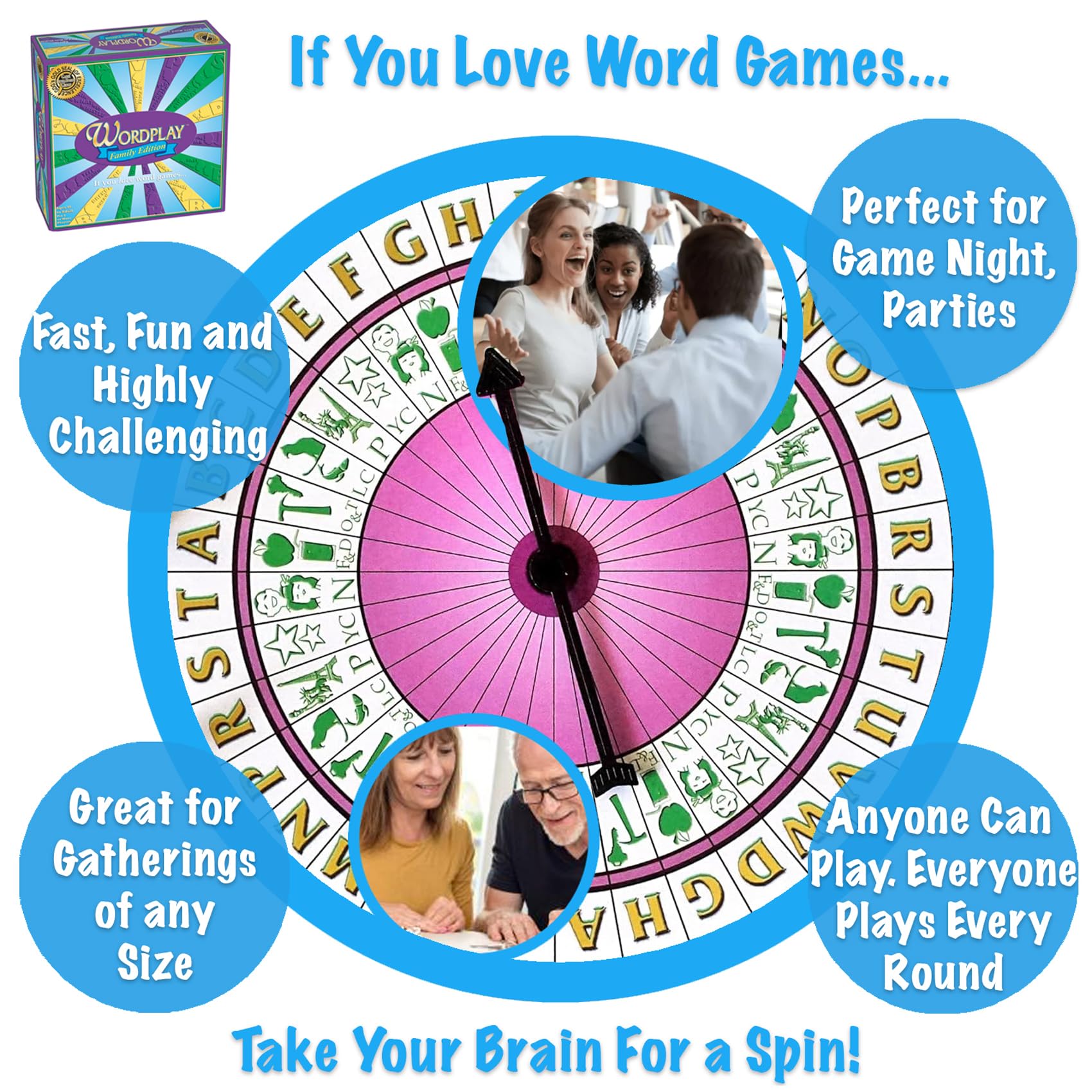 Wordplay - The Ultimate Fast-Paced Word Challenge Board Game for Family & Friends - Adult & Family Game Night Fun