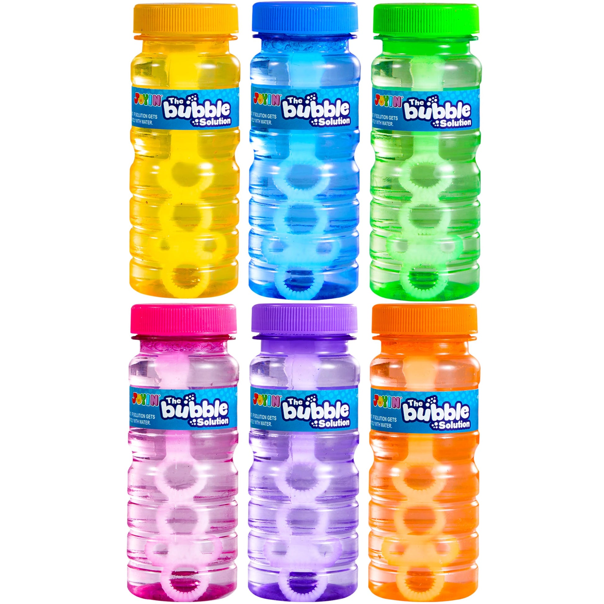 JOYIN Bubble Bottles 6 PCS (4oz Solution), Bubbles for Toddlers, Blow Bubbles Solution Wand Bulk for Party Favors for Kids, Toddler Summer Outdoor
