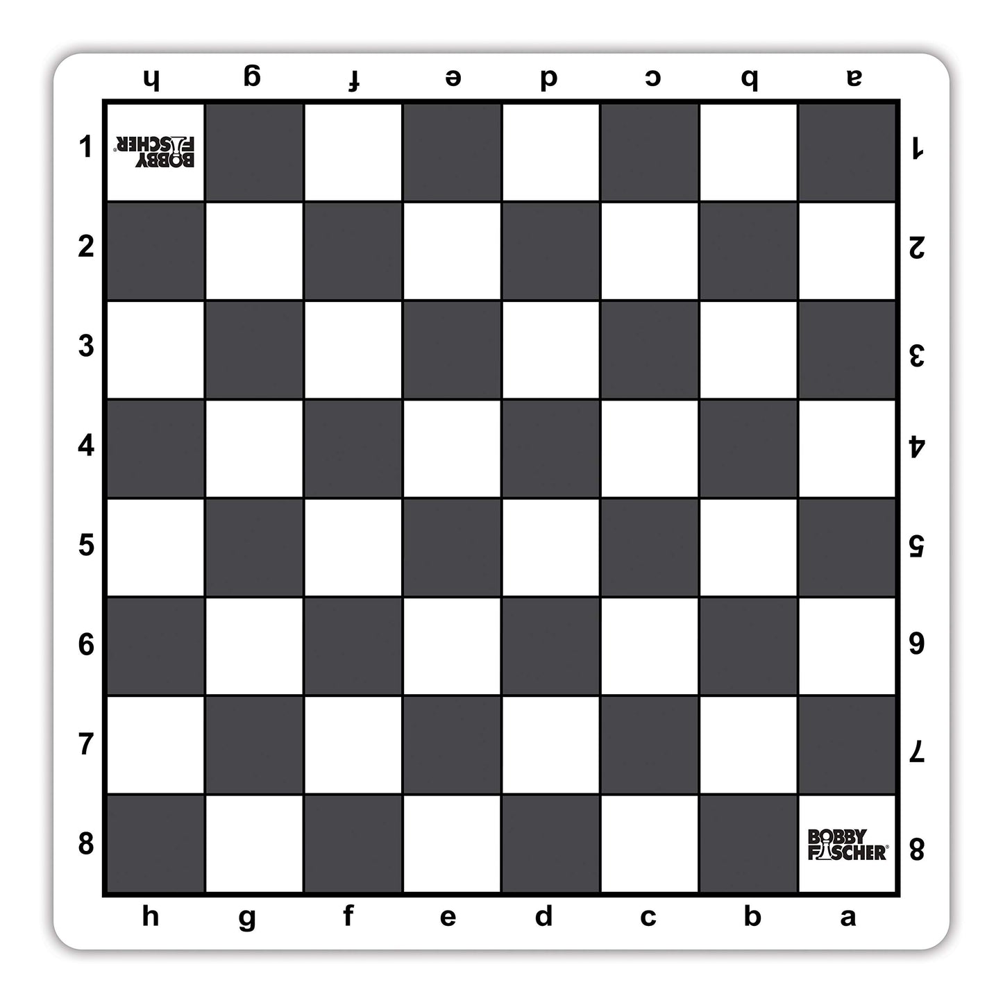 Bobby Fischer Tournament Roll Up Travel Chess Board - 20 inches - Mousepad Style with Gray Squares by WE Games