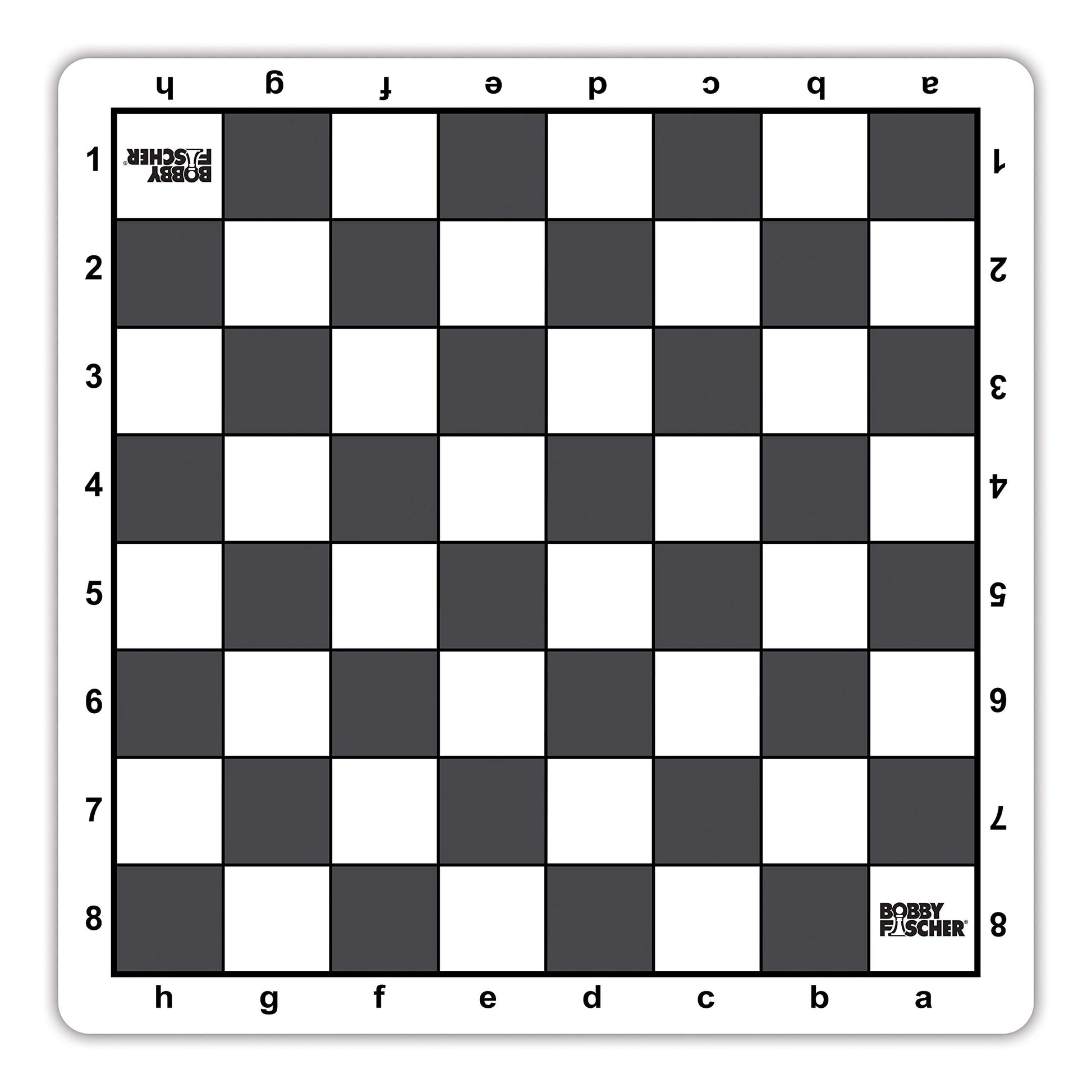 Bobby Fischer Tournament Roll Up Travel Chess Board - 20 inches - Mousepad Style with Gray Squares by WE Games