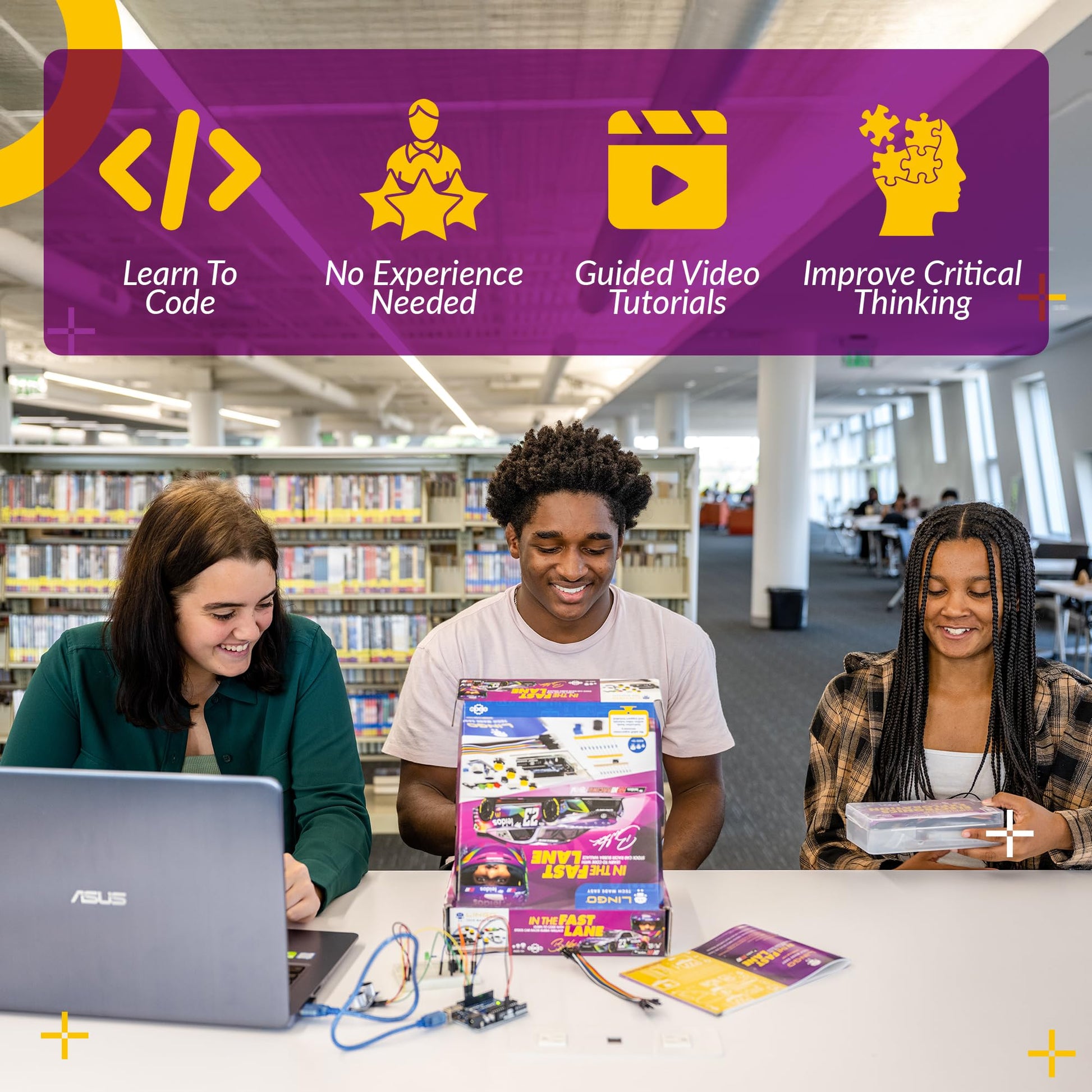LINGO in The Fast Lane STEM Coding Kit - Build, Code & Learn the Technology of a Race Car - Learn Coding with Step-by-Step Guides - STEM Projects