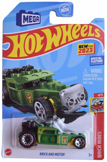 Hot Wheels Brick and Motor, Brick Rides 4/5 [Green] 104/250
