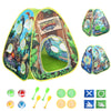 Dinosaur Kids Play Tent Indoor: Boys & Girls Playhouse Tents Indoor Outdoor - 4in1 Dinosaur Tent with-Dart Board & Bean Bag Toss Games