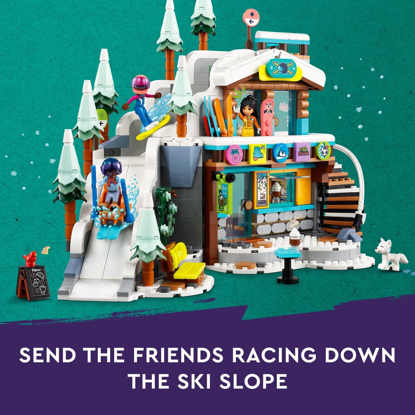 LEGO Friends Holiday Ski Slope and Café Building Toys - Pretend Play Toy Figures & Playsets for Girls & Boys, Ages 9+ - Gift for Birthdays - W/ 3