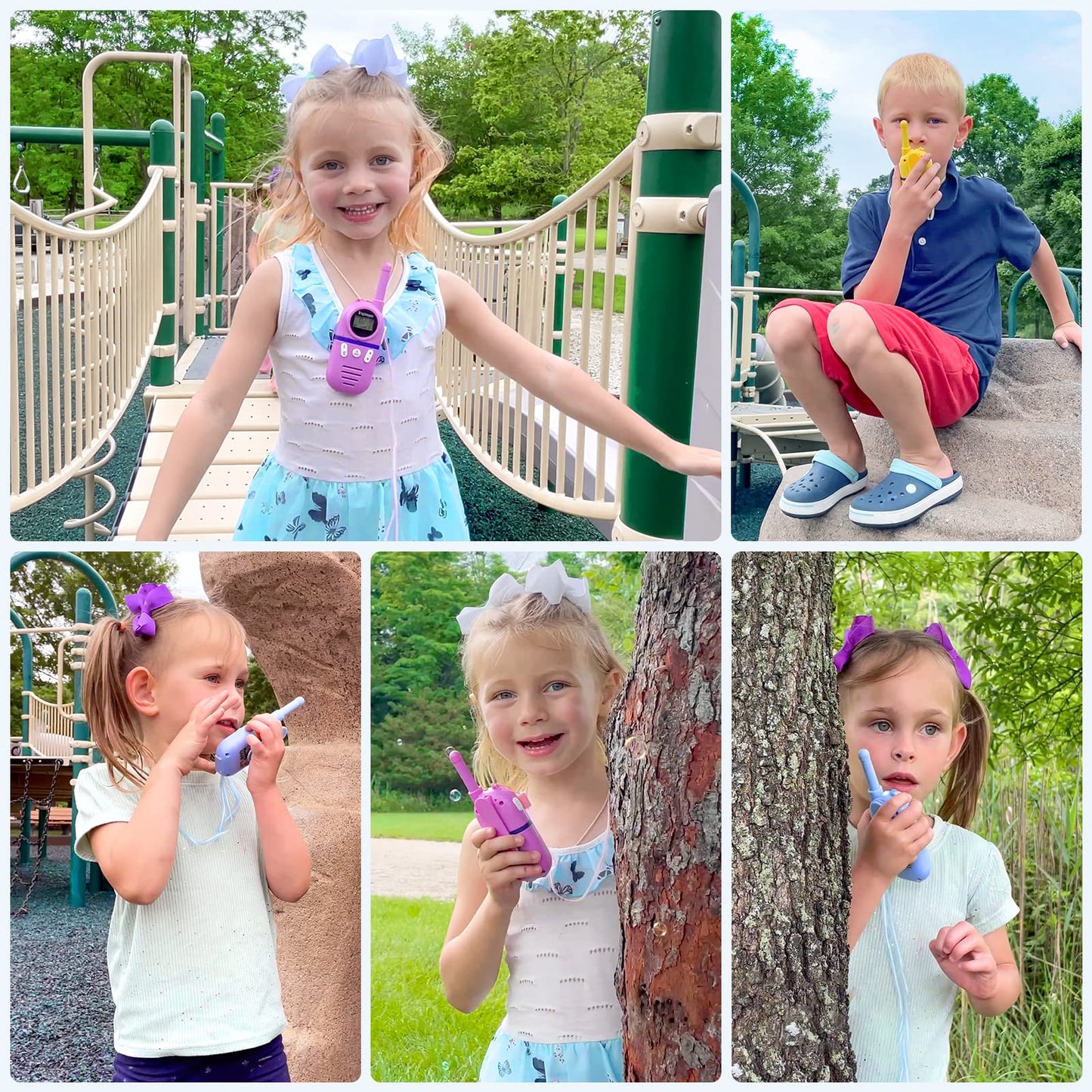 Inspireyes Walkie Talkies for Kids, Rechargeable Long Range 3 Pack, Kids Toys for Boys Girls Ages 3-12, 2 Way Radio Toy, Outdoor Adventure Toys
