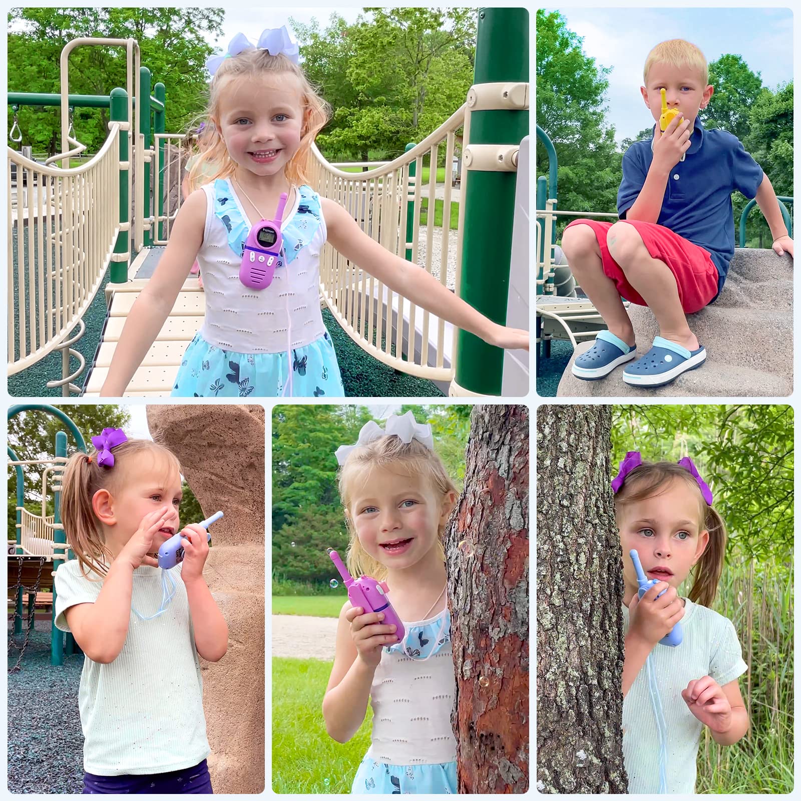 Inspireyes Walkie Talkies for Kids, Rechargeable Long Range 3 Pack, Kids Toys for Boys Girls Ages 3-12, 2 Way Radio Toy, Outdoor Adventure Toys