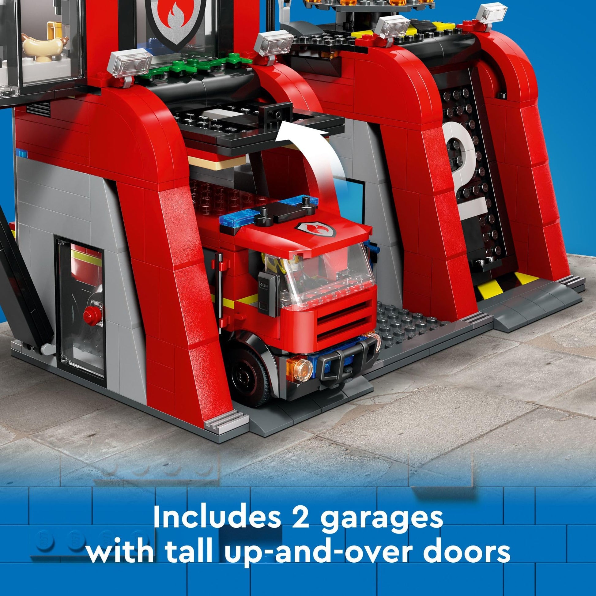 LEGO City Fire Station with Fire Truck Toy - Kids Toy Building Sets with 2 Fire Truck Attachments - Gifts for Boys & Girls Ages 6+ - Pretend Play Set
