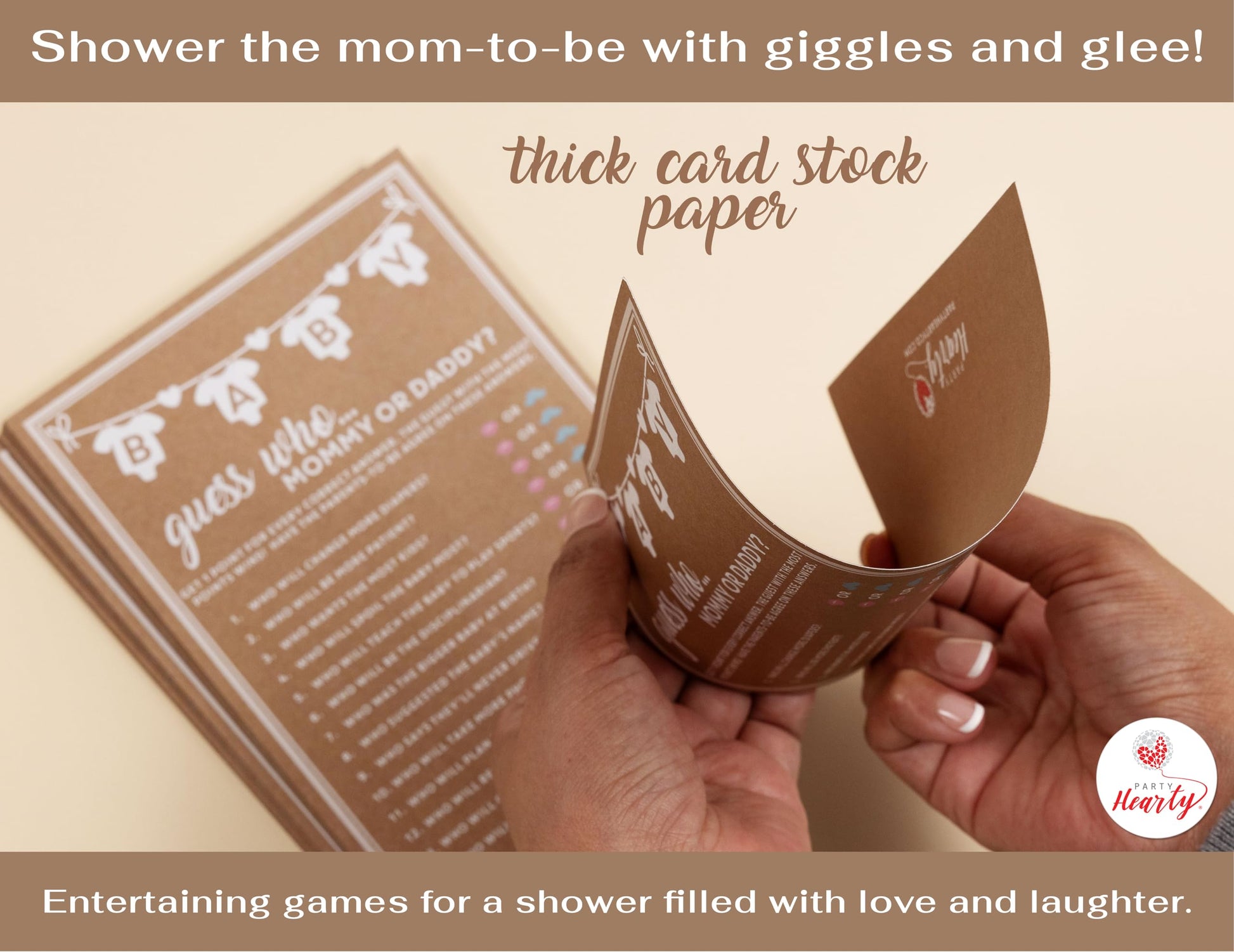 Party Hearty Baby Shower Games, Guess Who Mommy or Daddy - Kraft