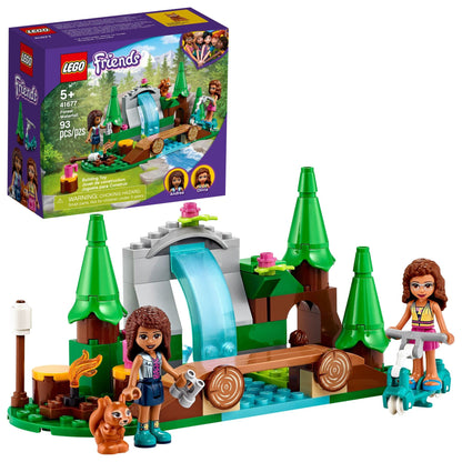 LEGO Friends Forest Waterfall Camping Adventure Set, Building Toys with Andrea and Olivia Mini-Dolls, Toys for 5 Plus Year Old Kids, Girls & Boys