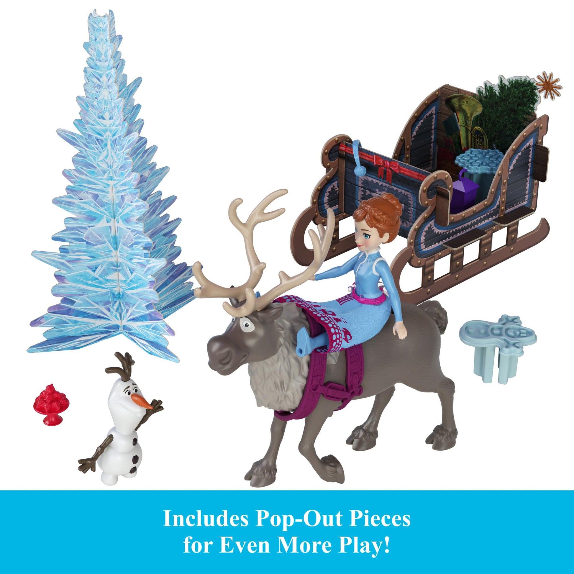 Mattel Disney Frozen Toys, Anna & Elsa Small Doll Advent Calendar with 2 Friend Figures, Moldable Sand & 24 Play Pieces, Inspired by Olaf’s Frozen