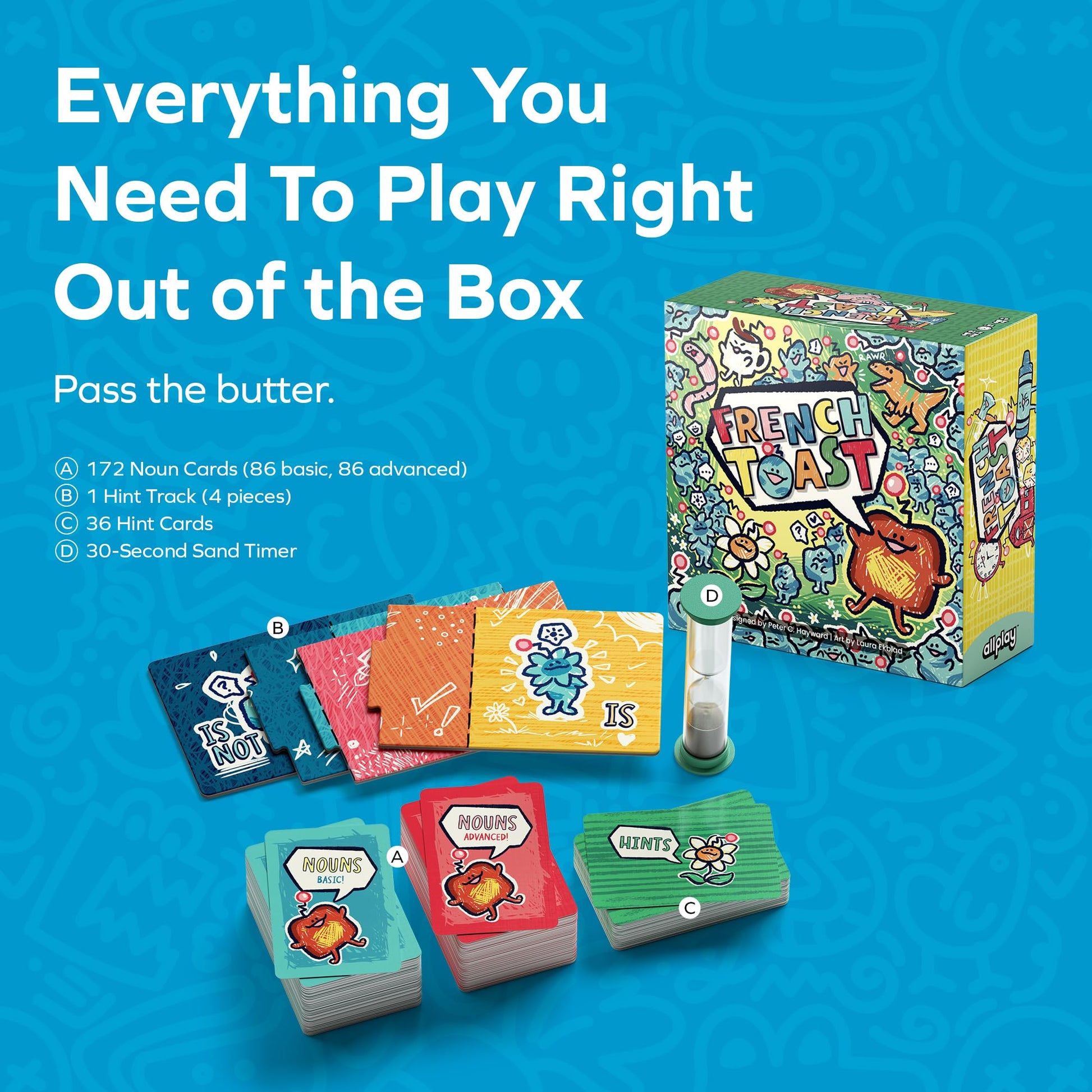 Allplay French Toast Board Game | Word Association Party Game, Fast Thinking Social Guessing Game | 2-10 Players, 15 Min Playtime Family & Group Game